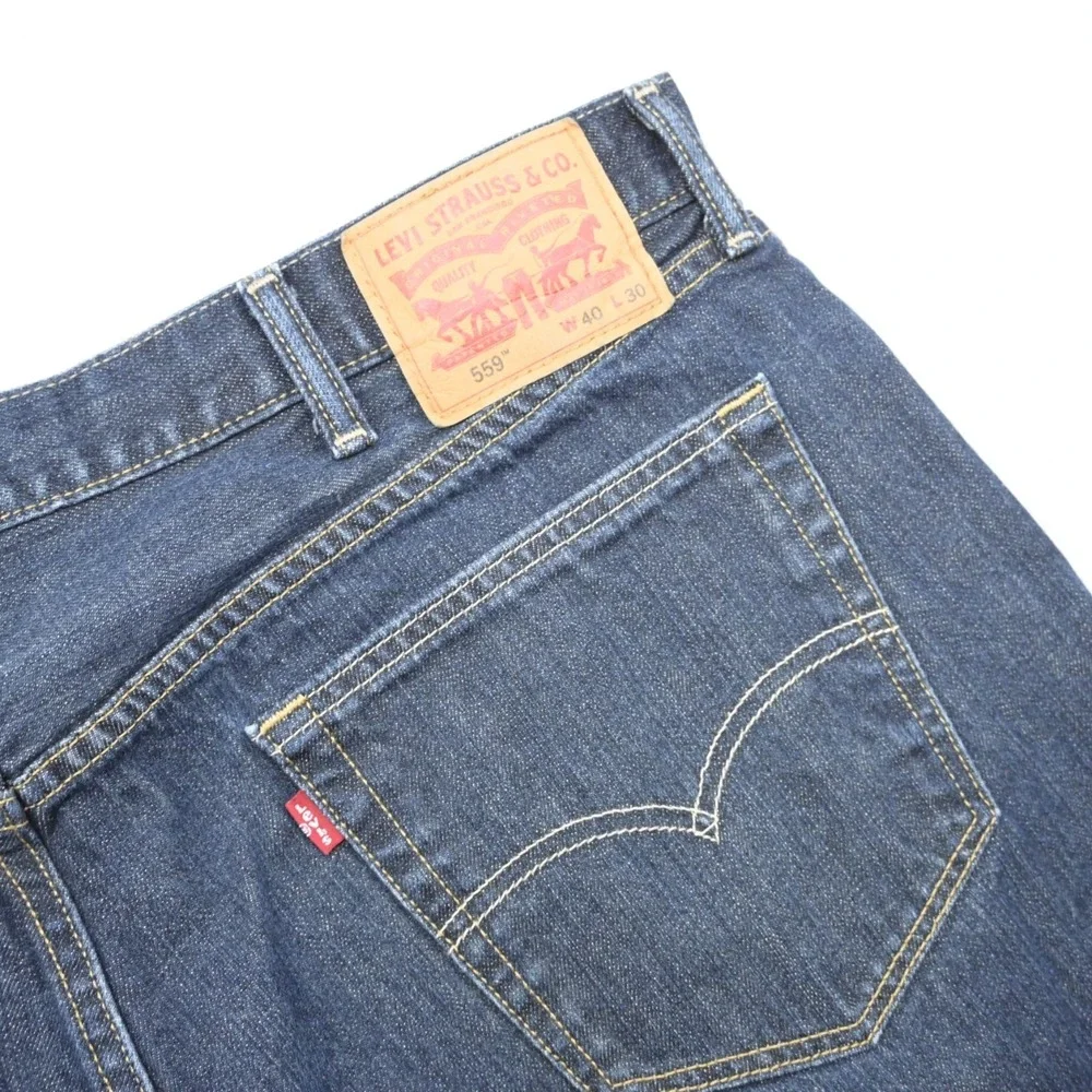 Levi's 559 Relaxed Fit Straight Leg Denim Blue Jeans Mens Size 40 x‎ 30